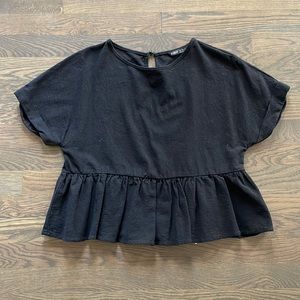 Shein Black Peplum Top